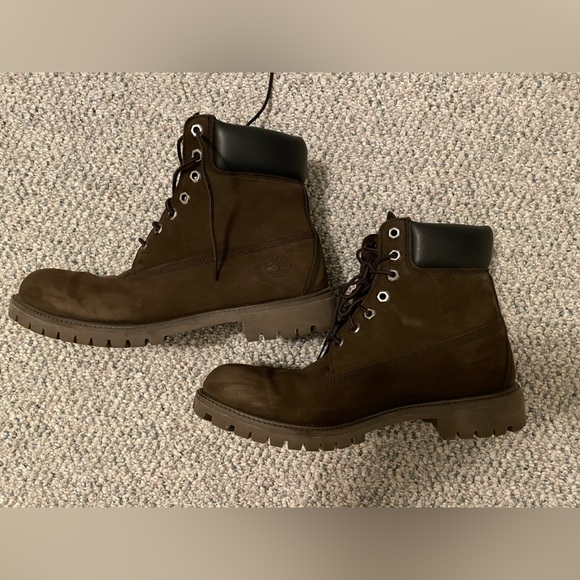 Men's Dark Brown Timberland Leather Boots - Picture 4 of 7